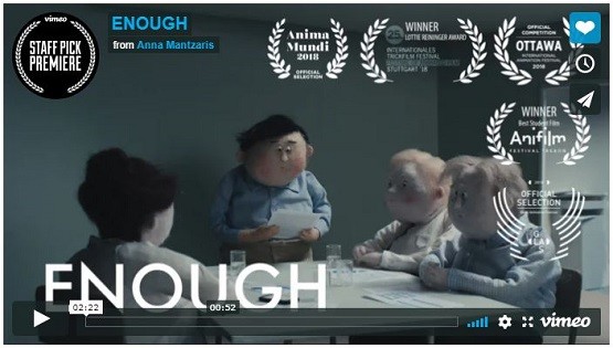 Enough: Εκπληκτικό animation από την Ξανθιώτισσα του Εξωτερικού Αnna Mantzaris Enough: Εκπληκτικό animation από την Ξανθιώτισσα του Εξωτερικού Αnna Mantzaris