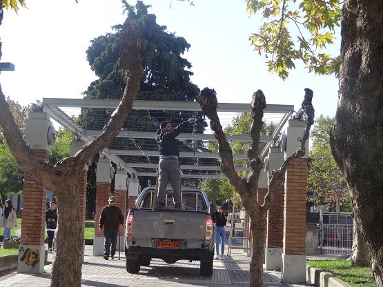 Ξάνθη: Ξεκίνησε το στήσιμο της «γειτονιάς» – Έναστρο «σεντόνι» στον κεντρικό δρόμο και «επιβλητικό» δένδρο 15 μέτρων στην «καρδιά» της πόλης