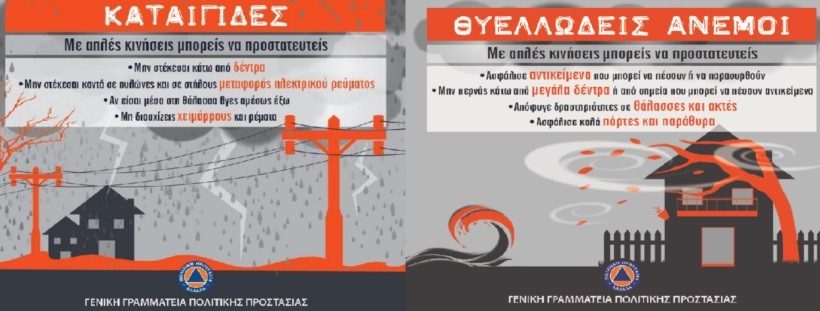 Προσοχή: Έρχονται καταιγίδες και θυελλώδεις άνεμοι – Οδηγίες απο την ΓΓΠΠ Προσοχή: Έρχονται καταιγίδες και θυελλώδεις άνεμοι – Οδηγίες απο την ΓΓΠΠ