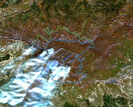 Ροδόπη: Η δορυφορική εικόνα της καμένης έκτασης των 17.000 στρεμμάτων στο Παπίκιο Όρος￼